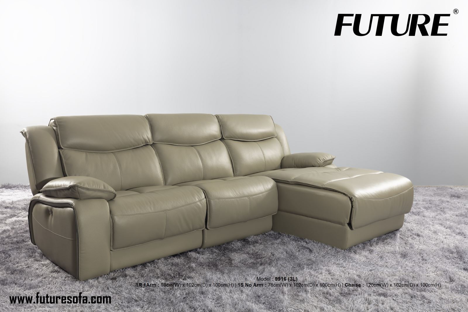 Sofa da chữ L Future Model 9916 3L khuyến mại 40% saigonsofa.com