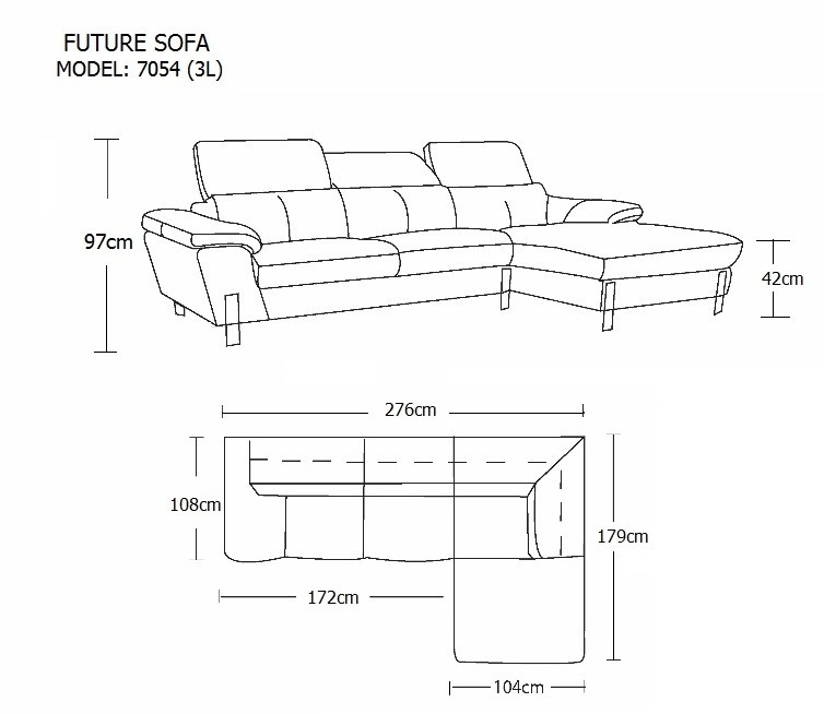 Sofa da chữ L Future Model 7054 giảm giá tới 40% saigonsofa.com